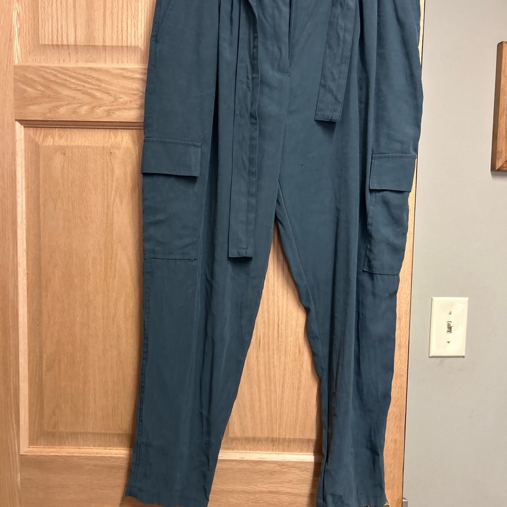Nine West Gray Cargo Pants with Adjustable Waistband